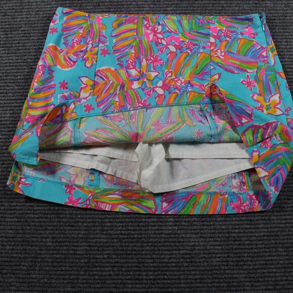 Lilly Pulitzer Skort Womens 8 Multicolor Tropical Floral Cotton Side Zip - Picture 4 of 7